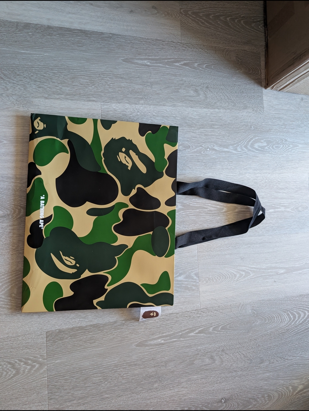 BAPE Camouflage Print Shopping Bag - Green/Black/Tan